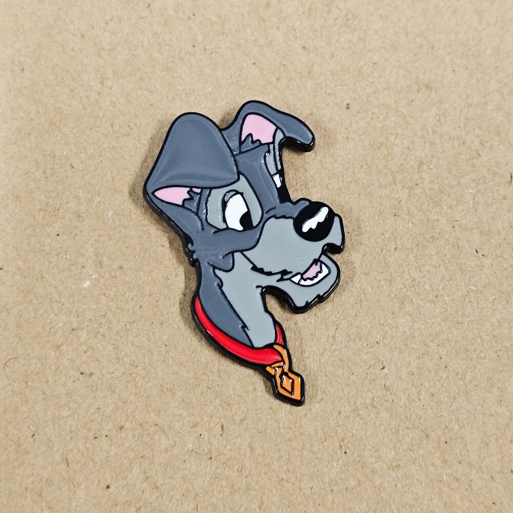Disney Tramp Enamel Pin Lady and the Tramp Dog Lapel Pin Collectible with Back